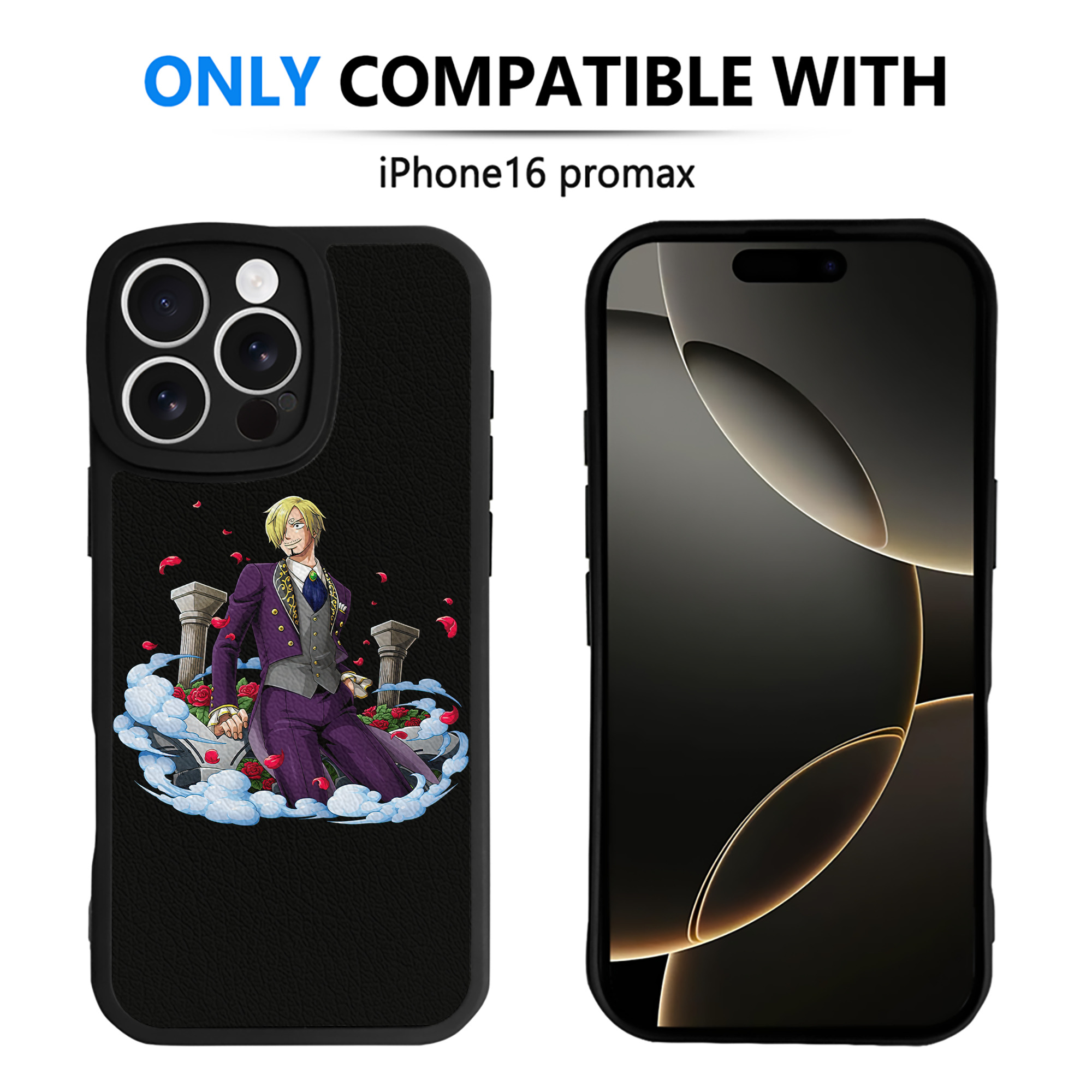 （画像用） ワンピース サンジ ONE PIECE Sanji 【iPhone 16シリーズ対応】シリコンスマホケース（レザー調） 材質：シリコン